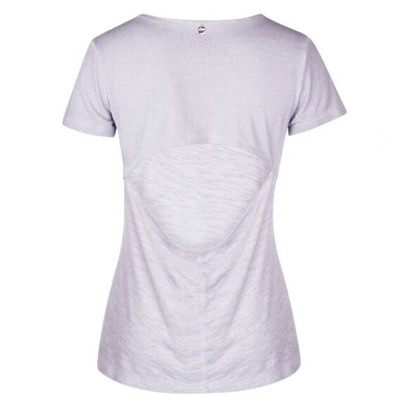 LORNA Jane ‘Cara’ Short Sleeve Open Back Tee Shirt In Heathered Gray Size Small - Picture 3 of 15